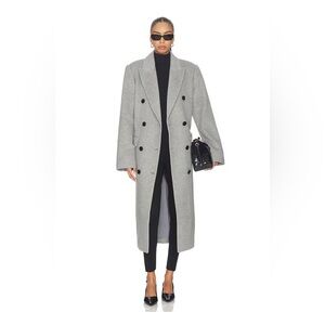 Lovers + Friends Gray Double-Breasted Trench Coat